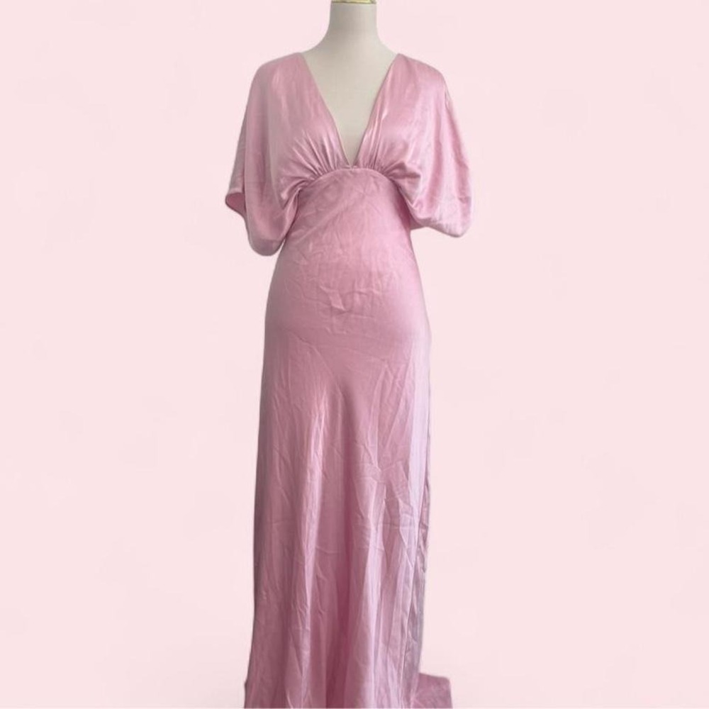 NWT Anthropologie BHLDN‎ Pink Satin Maxi Dress — Size M